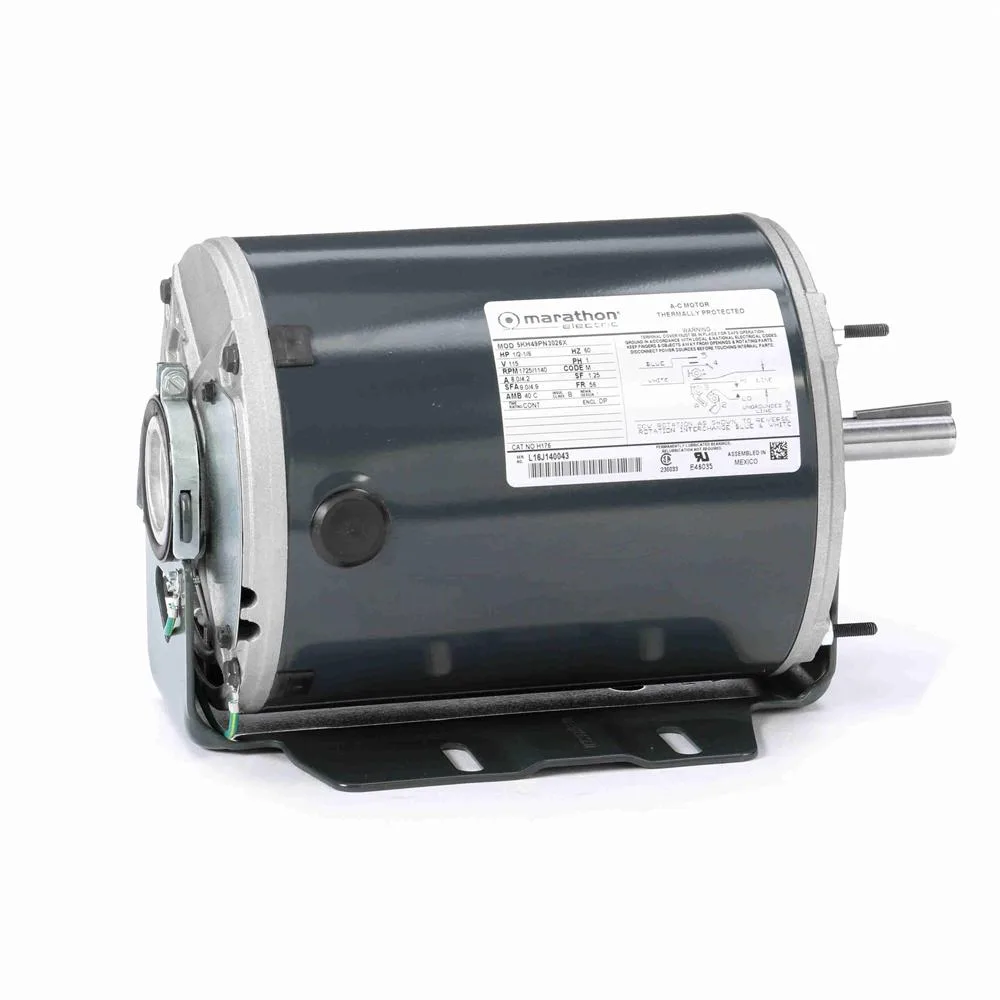 Marathon H176 Split Phase Blower Motor, 6-1/2" Dia., 1140/1725 RPM Marathon H176 Split Phase Blower Motor, 6-1/2" Dia., 1140/1725 RPM