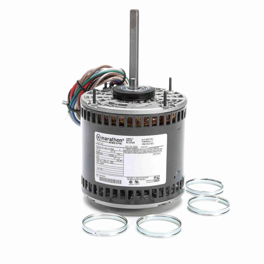 موتور بلوور مكثف دائم PSC نقل مباشر Marathon X004، قطر 5-5/8 بوصة، 1/2 حصان، 1075 لفة/دقيقة موتور بلوور مكثف دائم PSC نقل مباشر Marathon X004، قطر 5-5/8 بوصة، 1/2 حصان، 1075 لفة/دقيقة