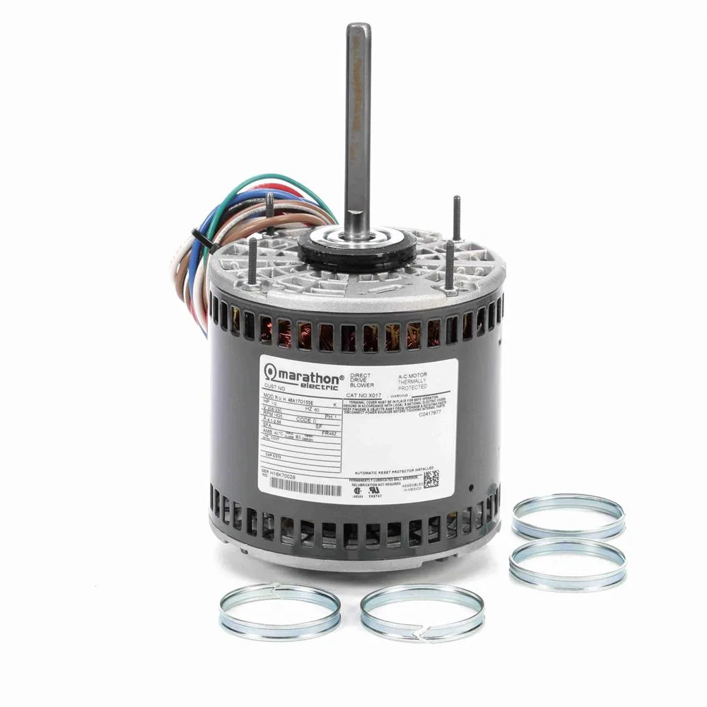 موتور بلوور مكثف دائم PSC نقل مباشر Marathon X017، قطر 5-5/8 بوصة، 1/2 حصان، 1625 لفة/دقيقة موتور بلوور مكثف دائم PSC نقل مباشر Marathon X017، قطر 5-5/8 بوصة، 1/2 حصان، 1625 لفة/دقيقة