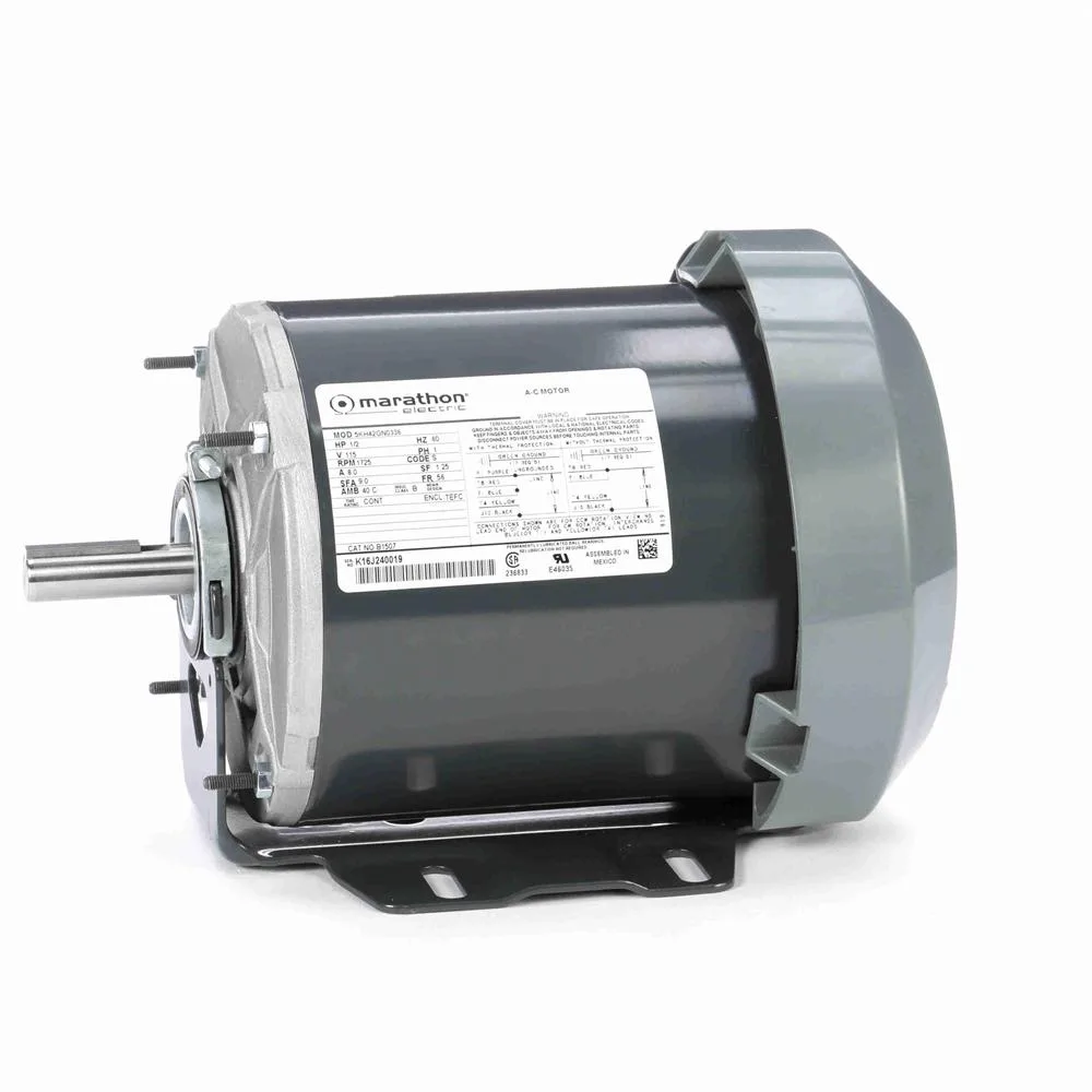 Marathon B1507 Split Phase Blower Motor, 6-1/2" Dia., 1/2 HP, 1725 RPM Marathon B1507 Split Phase Blower Motor, 6-1/2" Dia., 1/2 HP, 1725 RPM