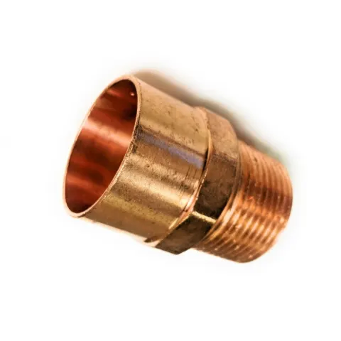 محول نحاس بسن ذكر (Male Adapter)، نحاس بقطر خارجي 3/4 بوصة × سن 1/2 بوصة (NPT)