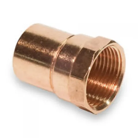 محول نحاس بسن أنثى (Female Adapter)، نحاس بقطر خارجي 7/8 بوصة × سن 1/2 بوصة (NPT)