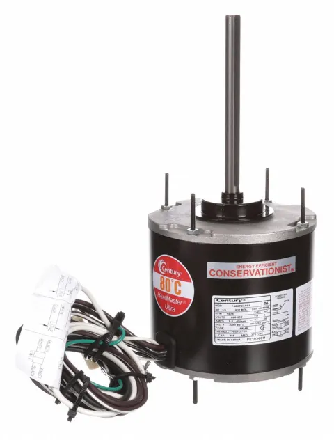 CENTURY Condenser Fan Motor: Stud Mount, Totally Enclosed Air-Over, 1/3 HP, 1,075 Nameplate RPM, F