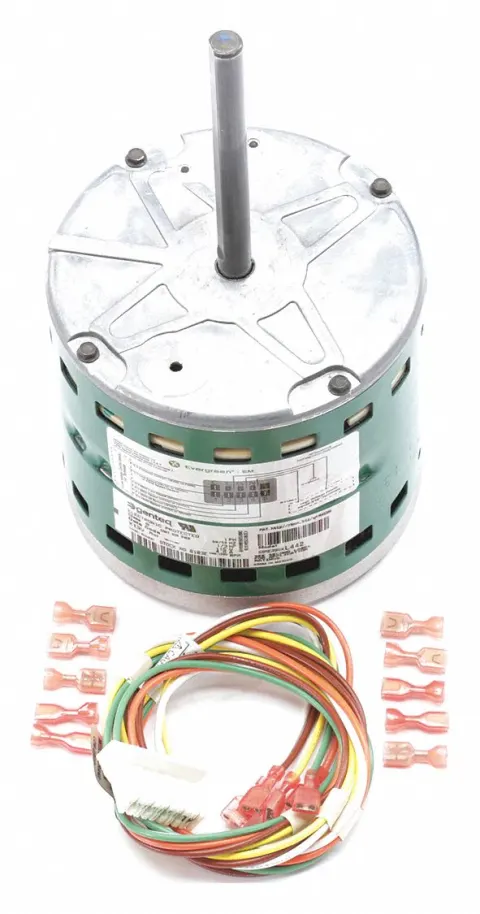 GENTEQ ECM Direct Drive Blower Motor: 5 Speed, Open Air-Over, Face Mount, 1/3 HP, 115V AC, 48 Frame