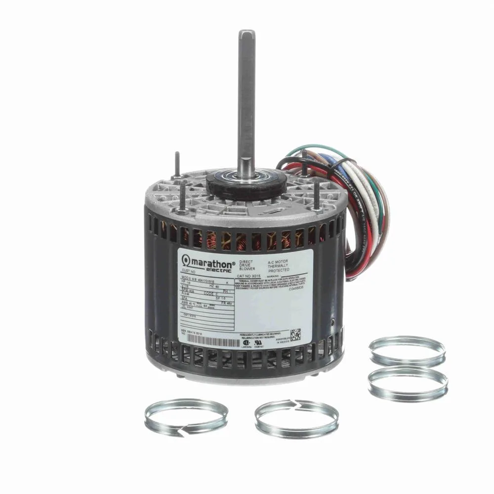 موتور بلوور مكثف دائم PSC نقل مباشر Marathon X015، قطر 5-5/8 بوصة، 1/3 حصان، 1625 لفة/دقيقة موتور بلوور مكثف دائم PSC نقل مباشر Marathon X015، قطر 5-5/8 بوصة، 1/3 حصان، 1625 لفة/دقيقة