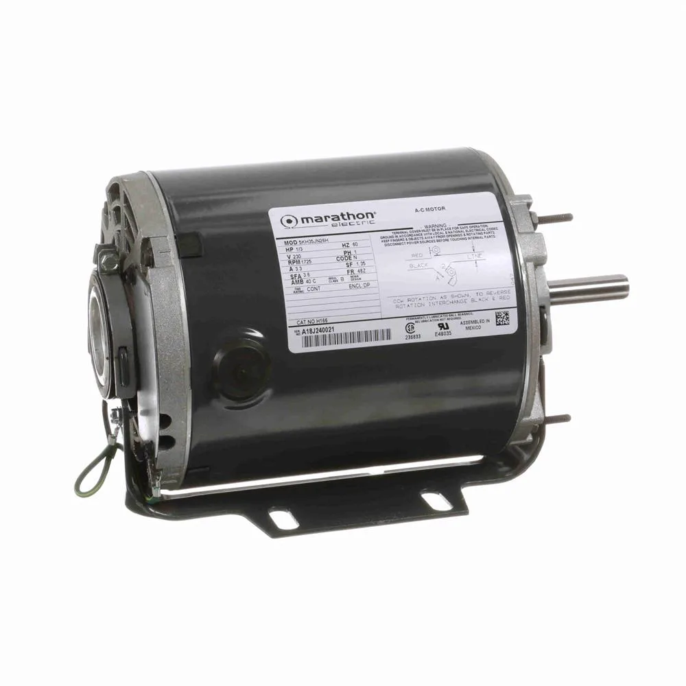 Marathon H166 Split Phase Blower Motor, 5-5/8" Dia., 1/3 HP, 1725 RPM