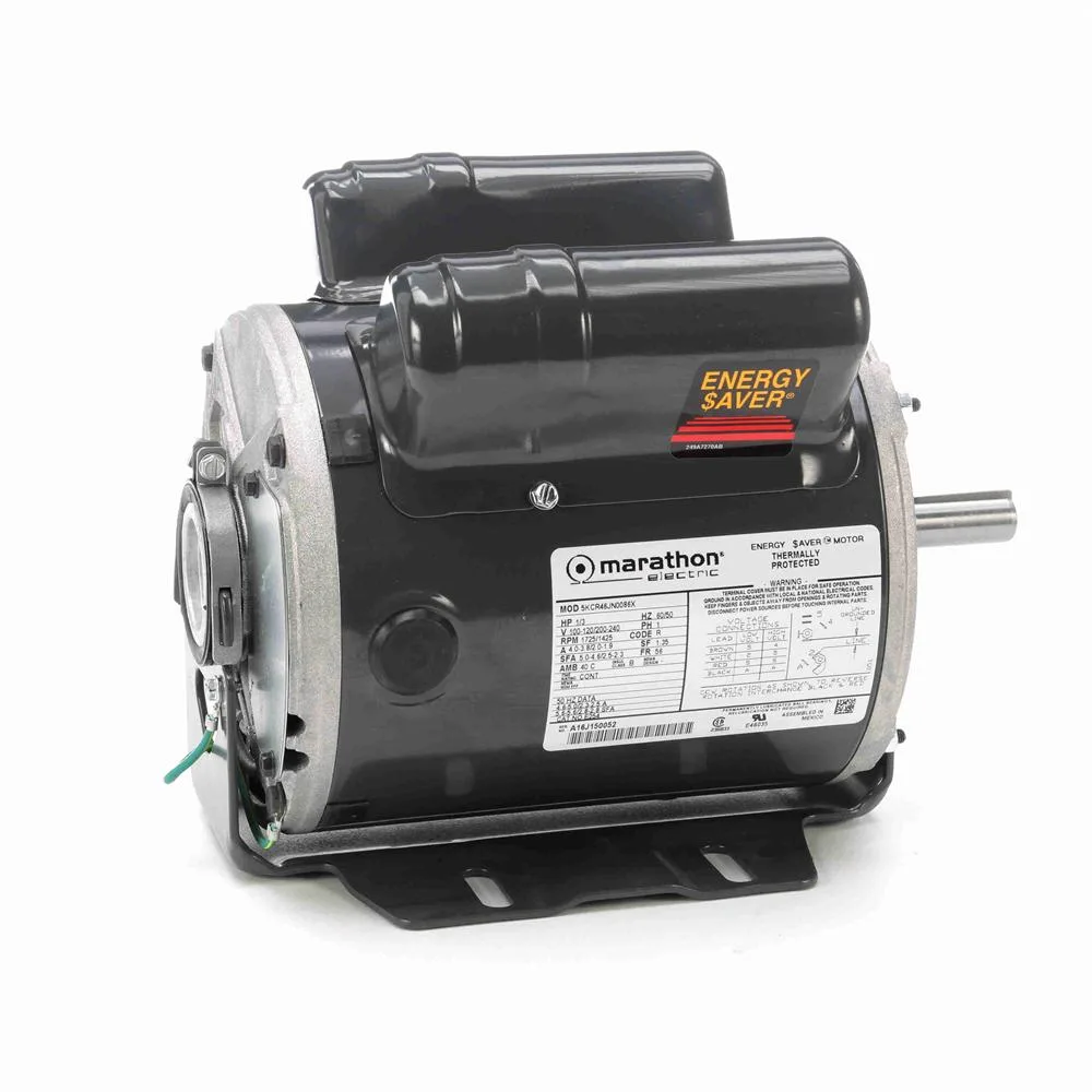 Marathon E254 Capacitor Start/Run Blower Motor, 6-1/2" Dia., 1/3 HP, 1725 RPM Marathon E254 Capacitor Start/Run Blower Motor, 6-1/2" Dia., 1/3 HP, 1725 RPM