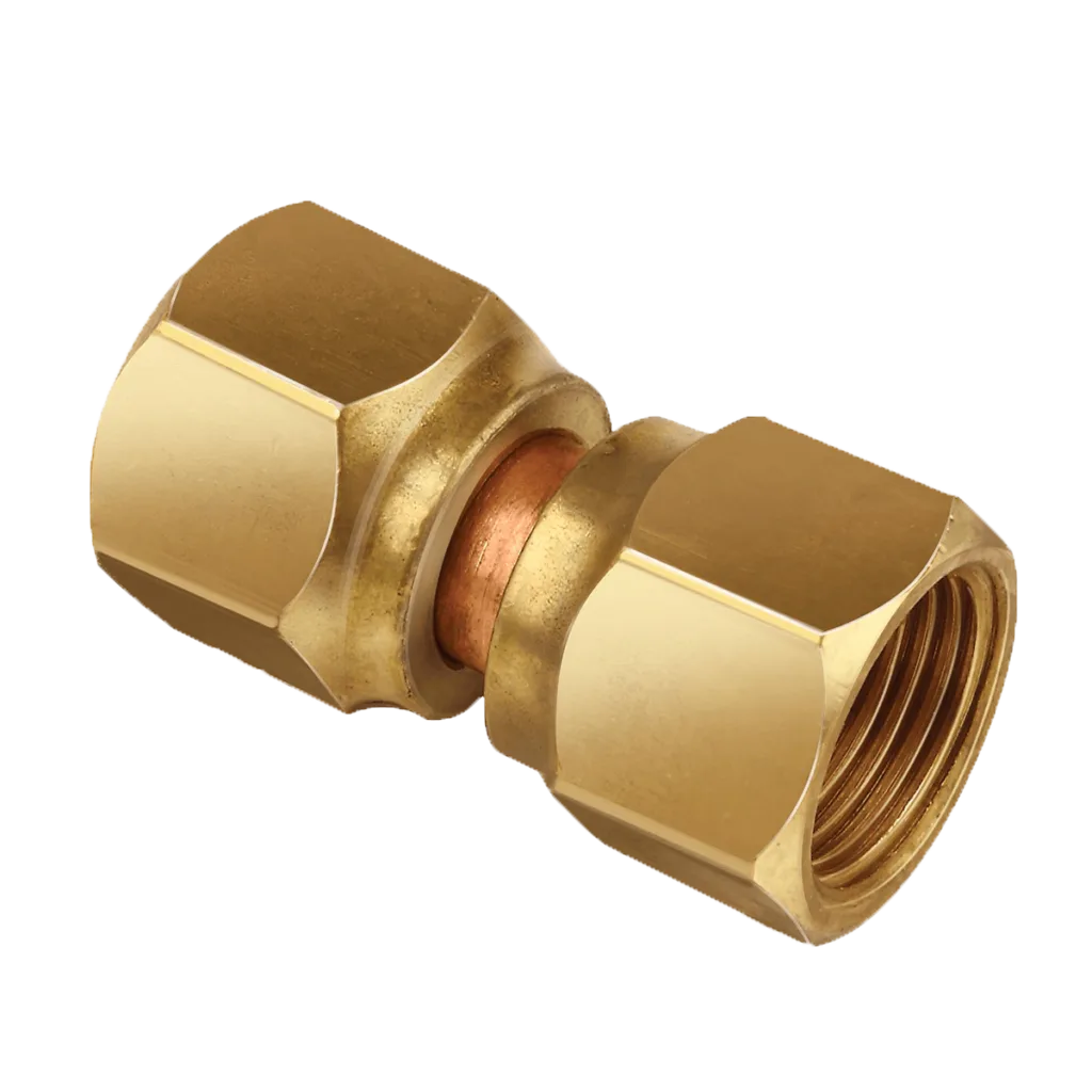 US4-4 Brass Swivel Connector 1/4" Flare US4-4 Brass Swivel Connector 1/4" Flare