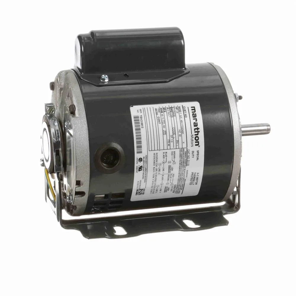 Marathon S119 Capacitor Start Blower Motor, 5-5/8" Dia., 1/4 HP, 1725 RPM Marathon S119 Capacitor Start Blower Motor, 5-5/8" Dia., 1/4 HP, 1725 RPM