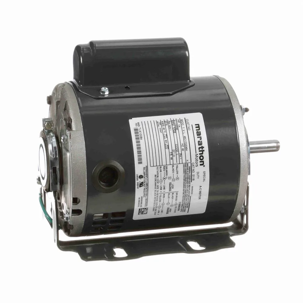 Marathon S118 Capacitor Start Blower Motor, 5-5/8" Dia., 1/4 HP, 1725 RPM
