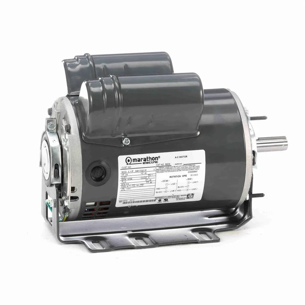 Marathon B609 Capacitor Start/Run Blower Motor, 6-1/2" Dia., 3/4 HP, 1725 RPM Marathon B609 Capacitor Start/Run Blower Motor, 6-1/2" Dia., 3/4 HP, 1725 RPM