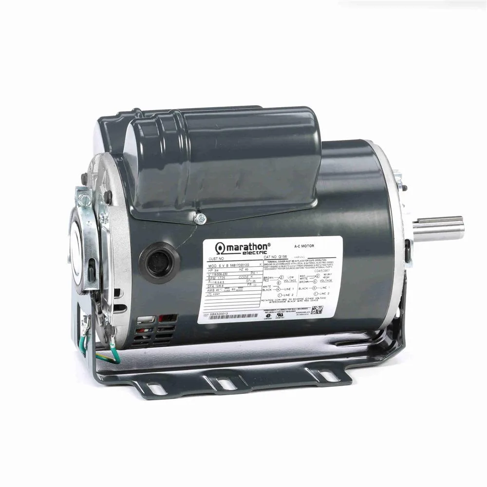 Marathon G156 Capacitor Start/Run Blower Motor, 6-1/2" Dia., 3/4 HP, 1725 RPM