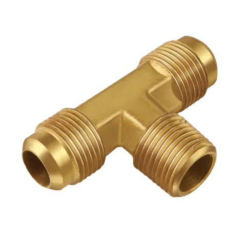 T1-8B Brass Tee 1/2" Flare x 1/2" Flare x 1/4" Male Pipe Thread
