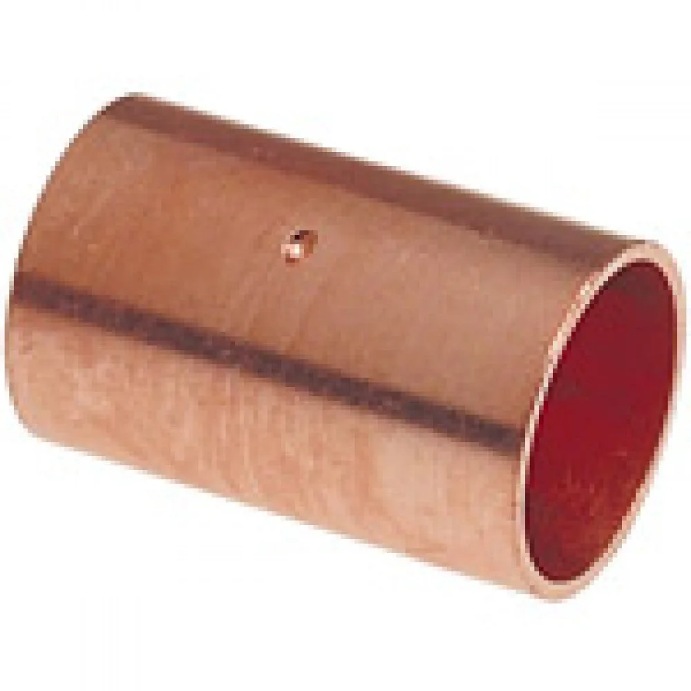 Copper Coupling with Dimple Stop, 1/4" OD Copper Coupling with Dimple Stop, 1/4" OD