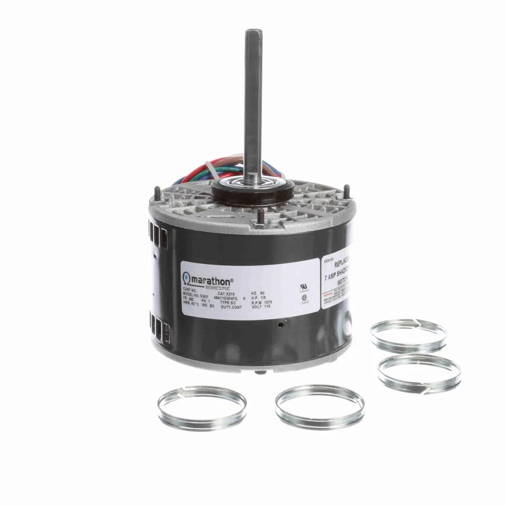 Marathon X219 PSC Direct Drive Blower Motor, 5-5/8" Dia., 1/5 HP, 1075 RPM Marathon X219 PSC Direct Drive Blower Motor, 5-5/8" Dia., 1/5 HP, 1075 RPM