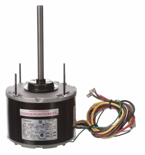 CENTURY Condenser Fan Motor: Stud Mount, Open Air-Over, 1/6 HP, 1,075 Nameplate RPM, 2 Speed, Auto