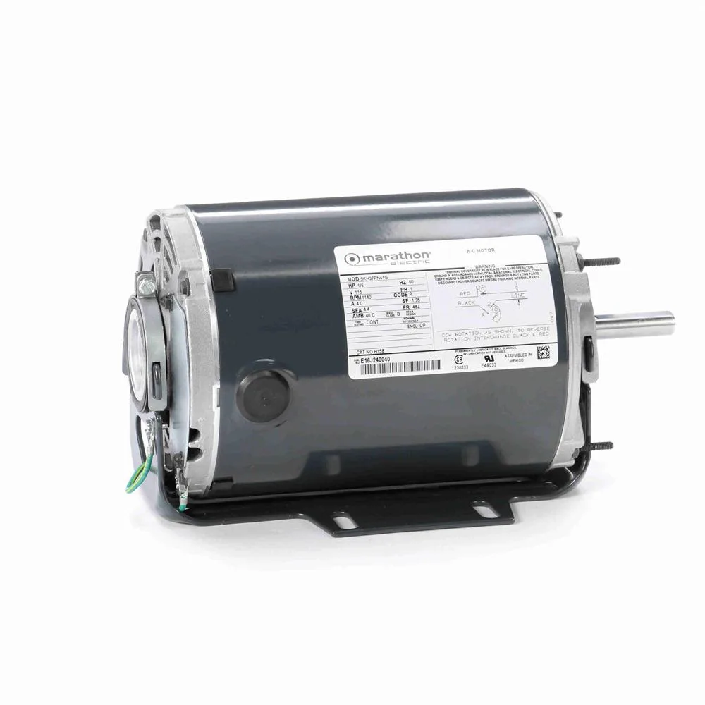 Marathon H158 Split Phase Blower Motor, 5-5/8" Dia., 1/6 HP, 1140 RPM Marathon H158 Split Phase Blower Motor, 5-5/8" Dia., 1/6 HP, 1140 RPM