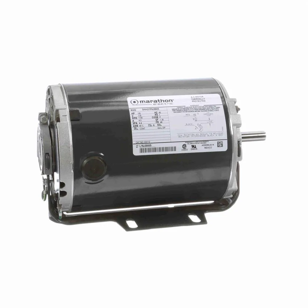 Marathon HG113 Split Phase Blower Motor, 5-5/8" Dia., 1/6 HP, 1140 RPM Marathon HG113 Split Phase Blower Motor, 5-5/8" Dia., 1/6 HP, 1140 RPM