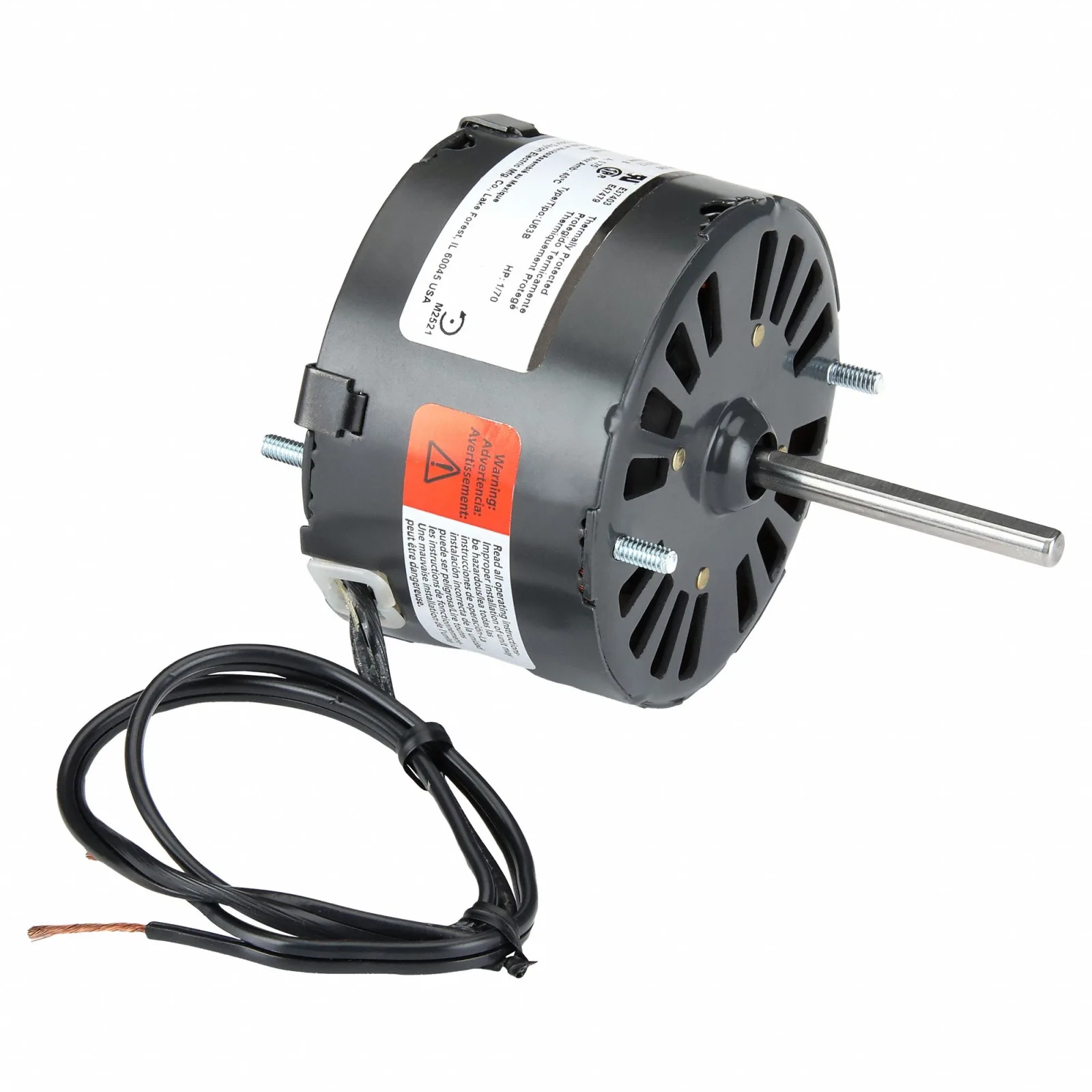 محرك HVAC Dayton، مفتوح بتيار هواء، 1/70 حصان، 1550 دورة في الدقيقة، 115 فولت، CCWSE
