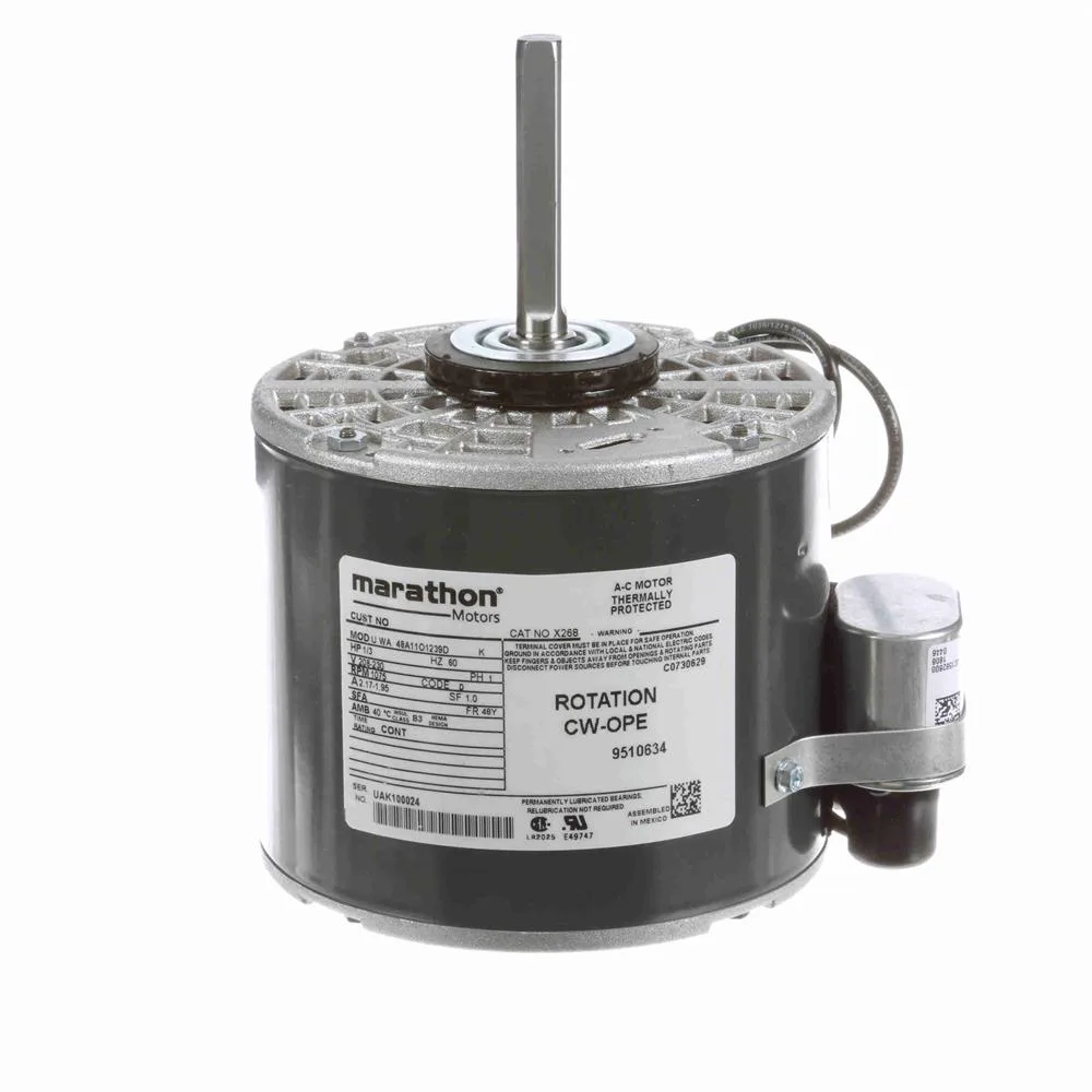 Marathon X268 5-5/8" Diameter Warren OEM Replacement Refrigeration Fan Motor Marathon X268 5-5/8" Diameter Warren OEM Replacement Refrigeration Fan Motor