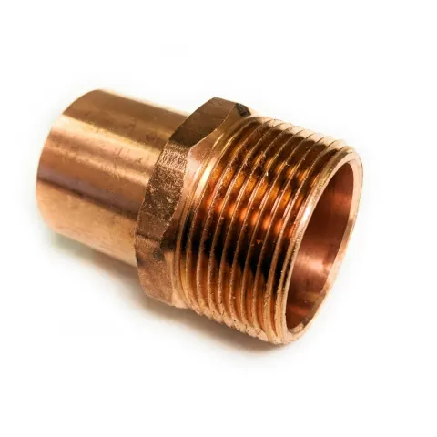 محول نحاس ستريت بسن ذكر (Male Street Adapter)، طرف توصيل 3/8 بوصة × سن 3/8 بوصة