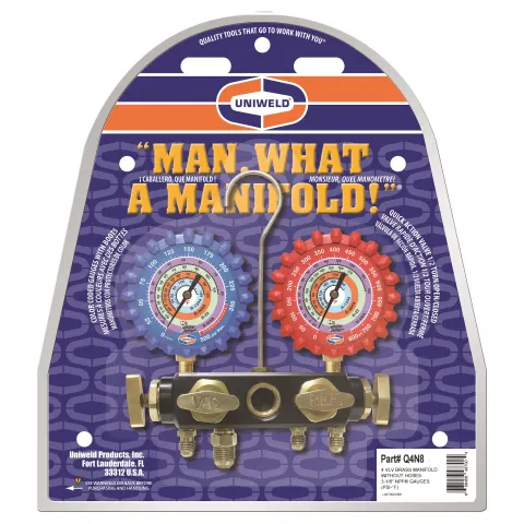 Uniweld Aluminum 4 Valve Manifold with 3-1/8″ NPF® Gauges