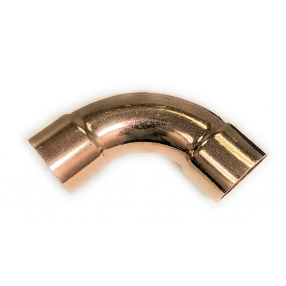 Copper 90° Long Turn Reducing Elbow, 1-1/8" x 7/8" OD Copper 90° Long Turn Reducing Elbow, 1-1/8" x 7/8" OD