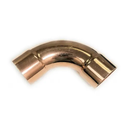 كوع نحاس تخفيض 90 درجة نصف قطر طويل (Long Turn)، قطر خارجي ‎7/8 × 5/8 بوصة