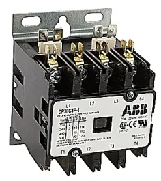 ABB, DP30C4P-F, 4 Pole, 30 Amps, 24VAC Coil, Definite Purpose Contactor