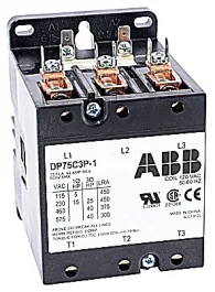 كونتاكتور ABB DP75C3P-F لغرض محدد، ثلاثي الأقطاب، 75 أمبير، ملف 24 فولت تيار متردد كونتاكتور ABB DP75C3P-F لغرض محدد، ثلاثي الأقطاب، 75 أمبير، ملف 24 فولت تيار متردد