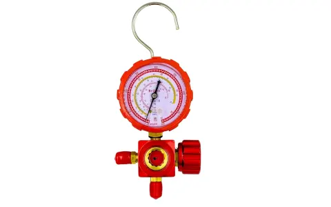 Briton High Pressure Manifold Gauge with Valve - Red