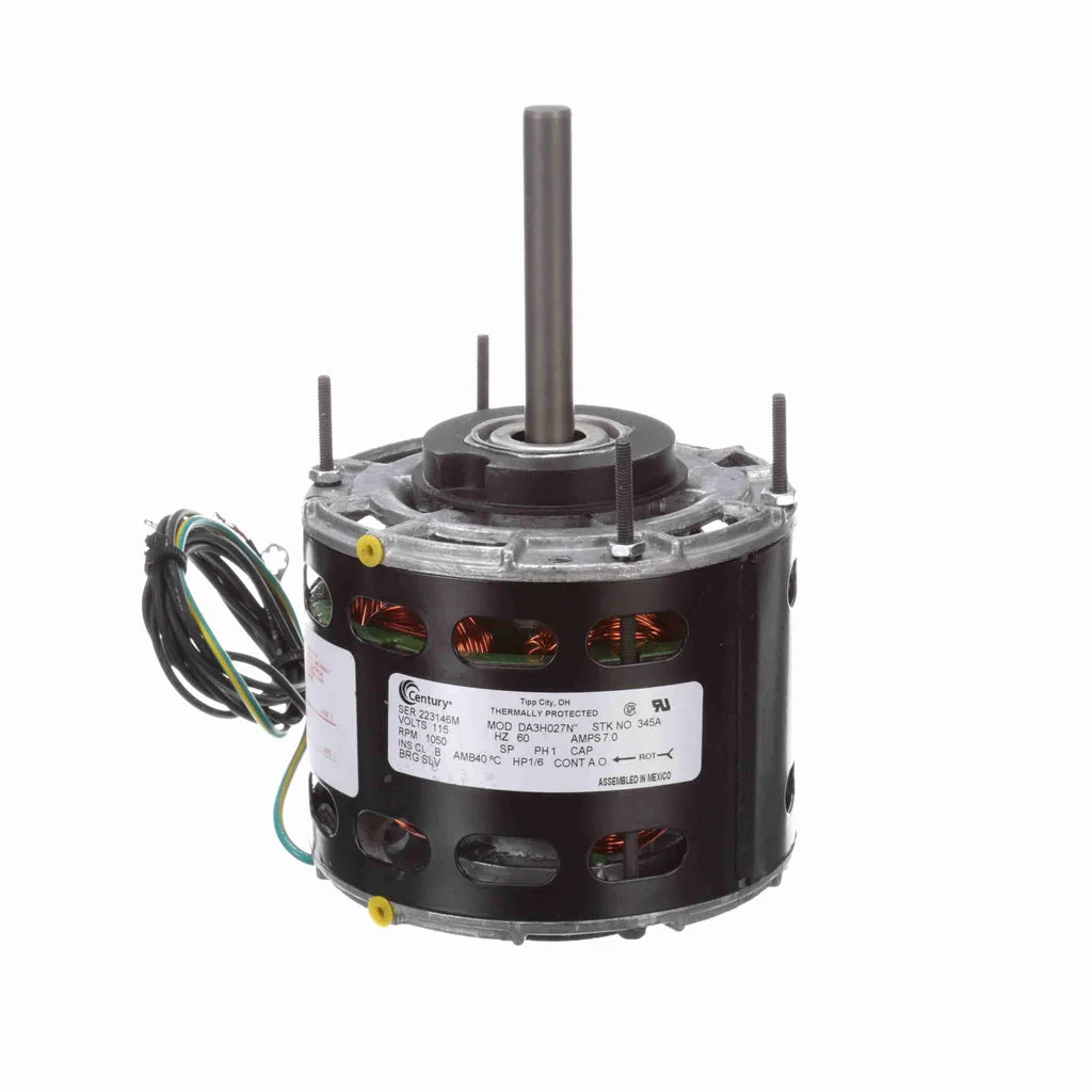 Century 345A 5" Diameter HVAC Direct Drive Fan Motor Century 345A 5" Diameter HVAC Direct Drive Fan Motor