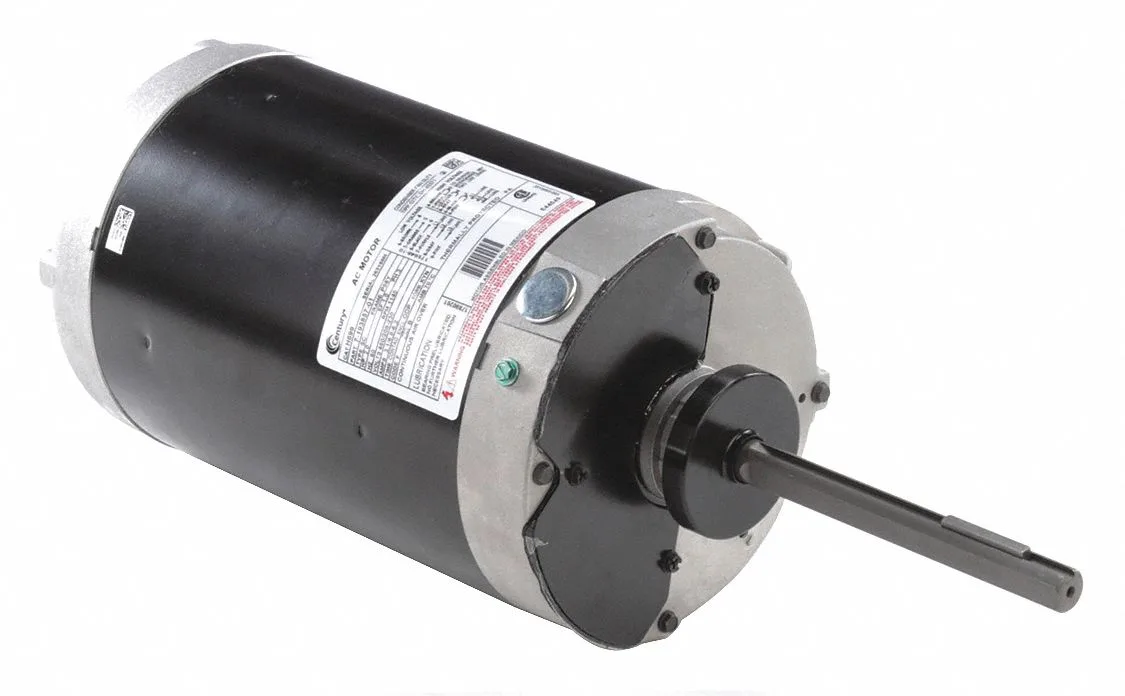 CENTURY Condenser Fan Motor: Band Mount, Open Air-Over, 2 HP, 1,140 Nameplate RPM, 1 Speed, Auto CENTURY Condenser Fan Motor: Band Mount, Open Air-Over, 2 HP, 1,140 Nameplate RPM, 1 Speed, Auto