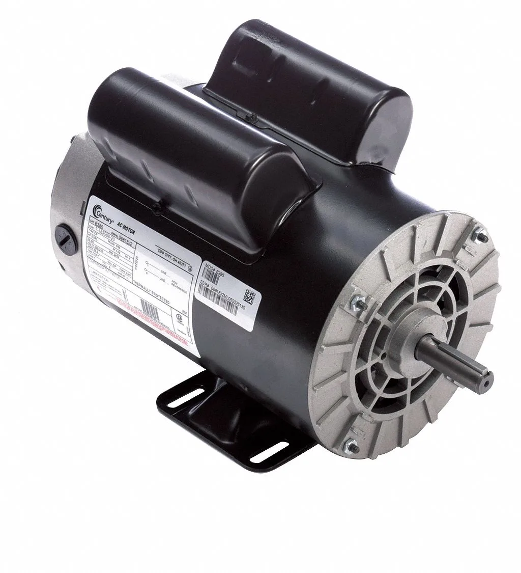 CENTURY OEM Compressor Motor: 5 HP, 3,450 Nameplate RPM, 208-230V AC, 15.0 A Full Load Amps CENTURY OEM Compressor Motor: 5 HP, 3,450 Nameplate RPM, 208-230V AC, 15.0 A Full Load Amps