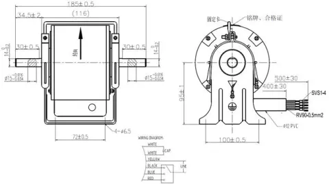 Double Shaft Air Conditioning Fan Coil Unit Motor with Capacitor – image 2