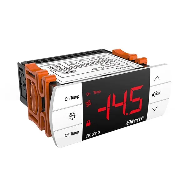 Elitech EK-3010 Digital Temperature Controller Temp Control Panel Thermostat with Temperature Probe 110V Elitech EK-3010 Digital Temperature Controller Temp Control Panel Thermostat with Temperature Probe 110V