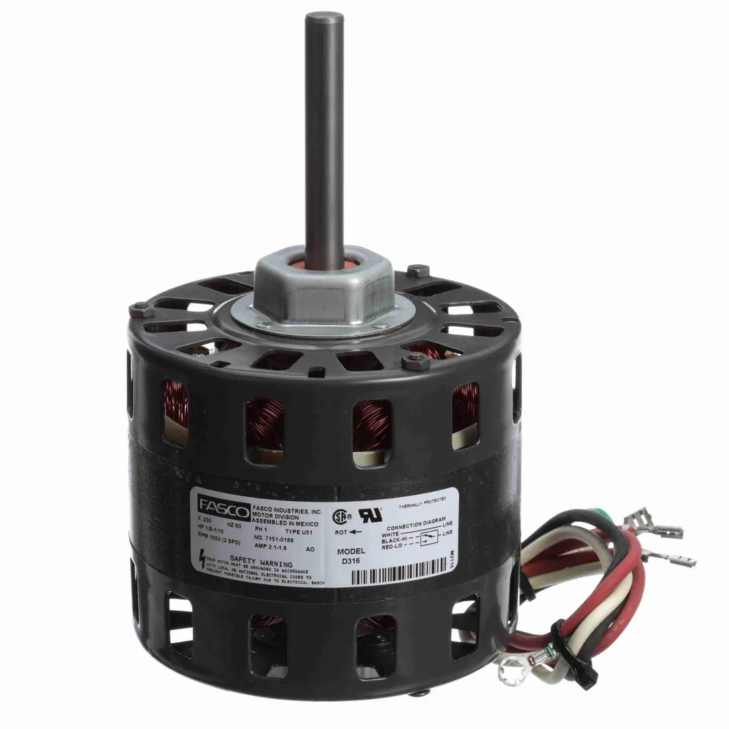 محرك نفخ مباشر عام الاستخدام Fasco D316 بقطب مظلل، قطر 5 بوصة محرك نفخ مباشر عام الاستخدام Fasco D316 بقطب مظلل، قطر 5 بوصة
