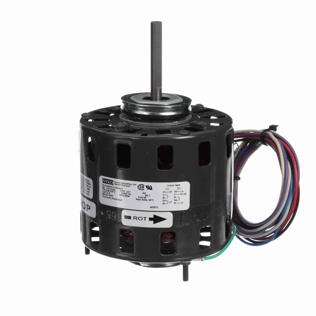 محرك ذاتي التبريد لمروحة المكثف والمضخة الحرارية Fasco D495 بقطب مظلل، قطر 5 بوصة، بديل للمحرك الأصلي