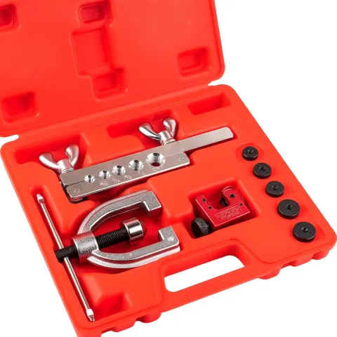 Flaring Tool kit Includes 5 Adapters, 45 Degrees, Brake Line Double & Single Flaring Tool Kit for Brake Line, Brass Tubing,…