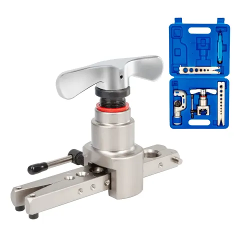 Flaring Tools Set 2 Flaring Bar for 15 Dies Sizes Eccentric Cone Refrigeration HVAC with Tube Cutter and Reamer