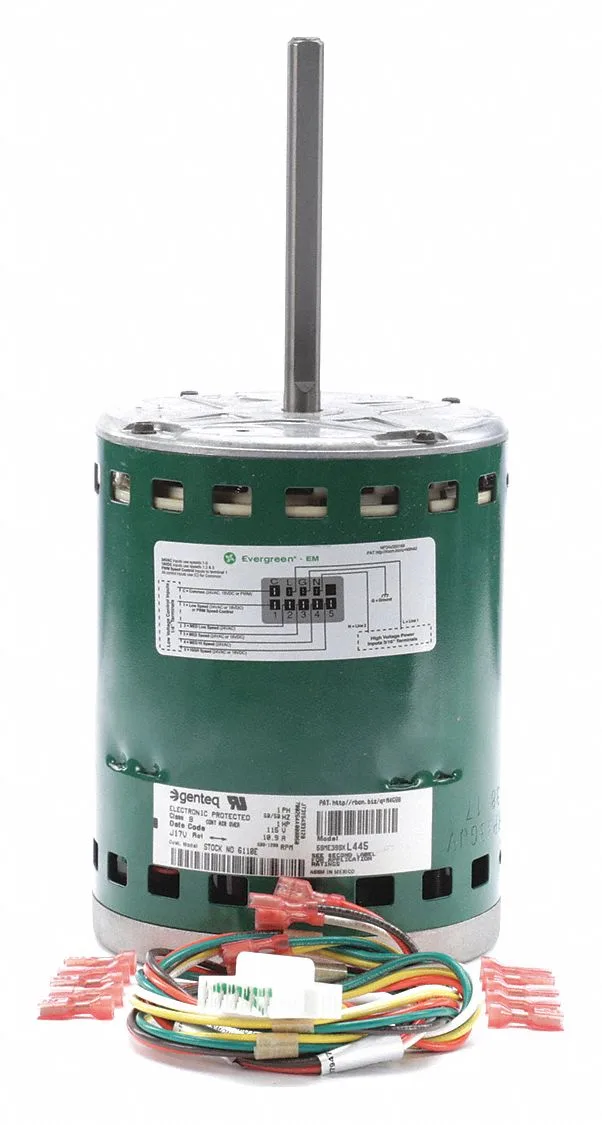 GENTEQ ECM Direct Drive Blower Motor: 5 Speed, Open Air-Over, Face Mount, 1 HP, 1,075 Nameplate RPM GENTEQ ECM Direct Drive Blower Motor: 5 Speed, Open Air-Over, Face Mount, 1 HP, 1,075 Nameplate RPM