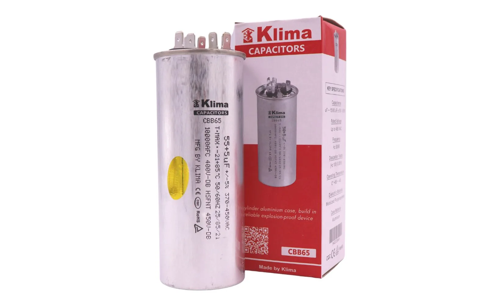 Klima CBB65 Capacitor 55+5 µF Klima CBB65 Capacitor 55+5 µF