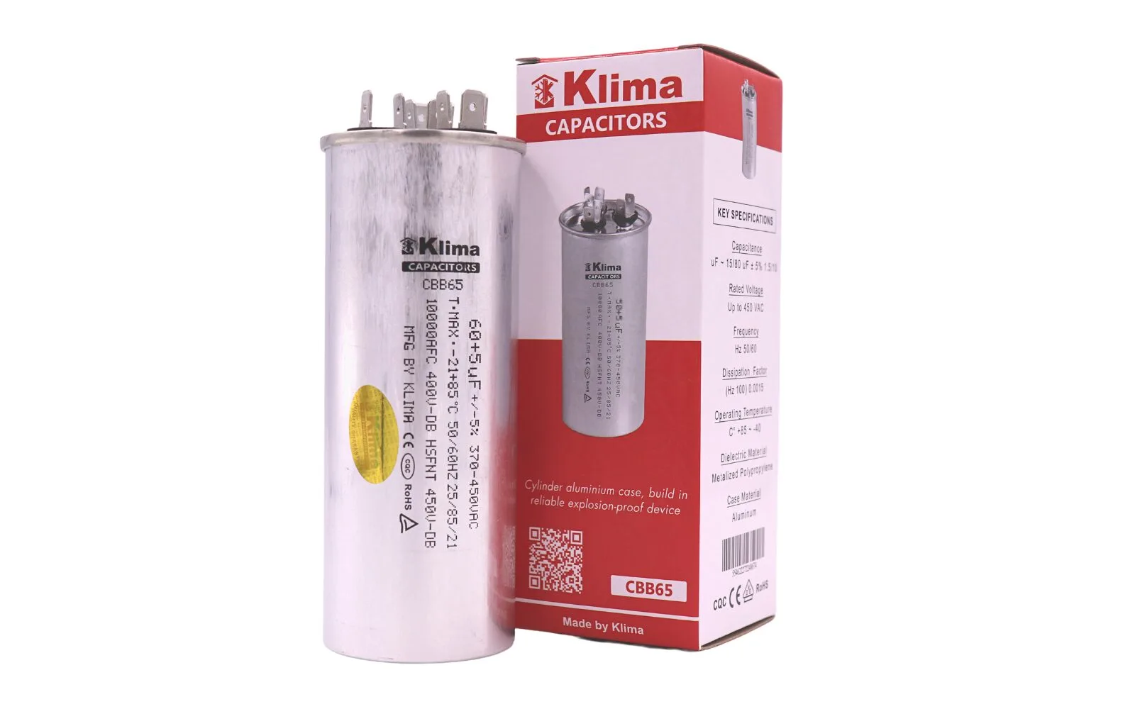 Klima CBB65 Capacitor 60+5 µF Klima CBB65 Capacitor 60+5 µF