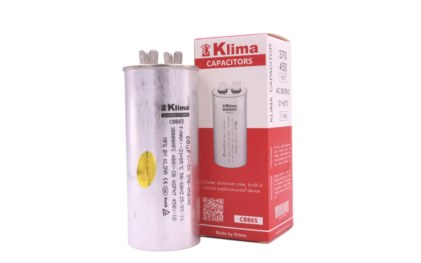 Klima CBB65 Capacitor 60 µF Klima CBB65 Capacitor 60 µF