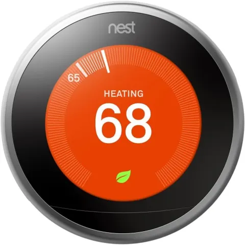 Nest Google T3007ES Learning Thermostat, 3rd Gen, Smart, Stainless Steel, Works with Alexa