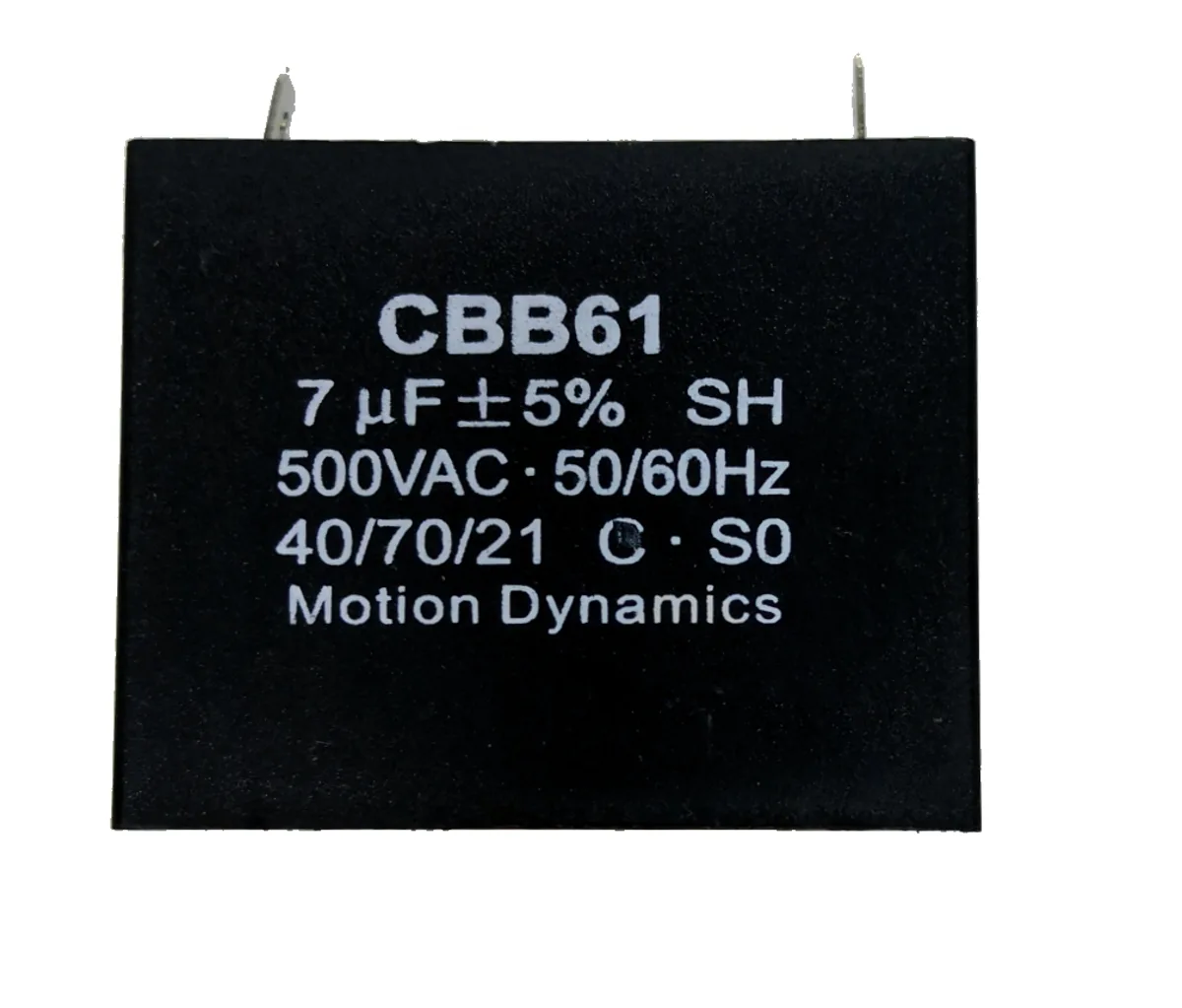 CBB61 Start/Run Capacitor 7 µF 500 V AC Terminal Type CBB61 Start/Run Capacitor 7 µF 500 V AC Terminal Type